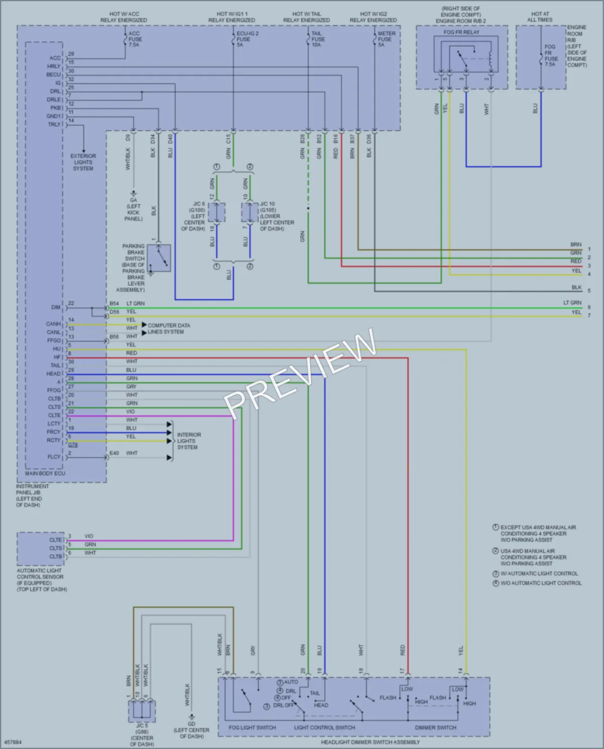 2015 Toyota RAV4 Headlights wiring diagram preview
