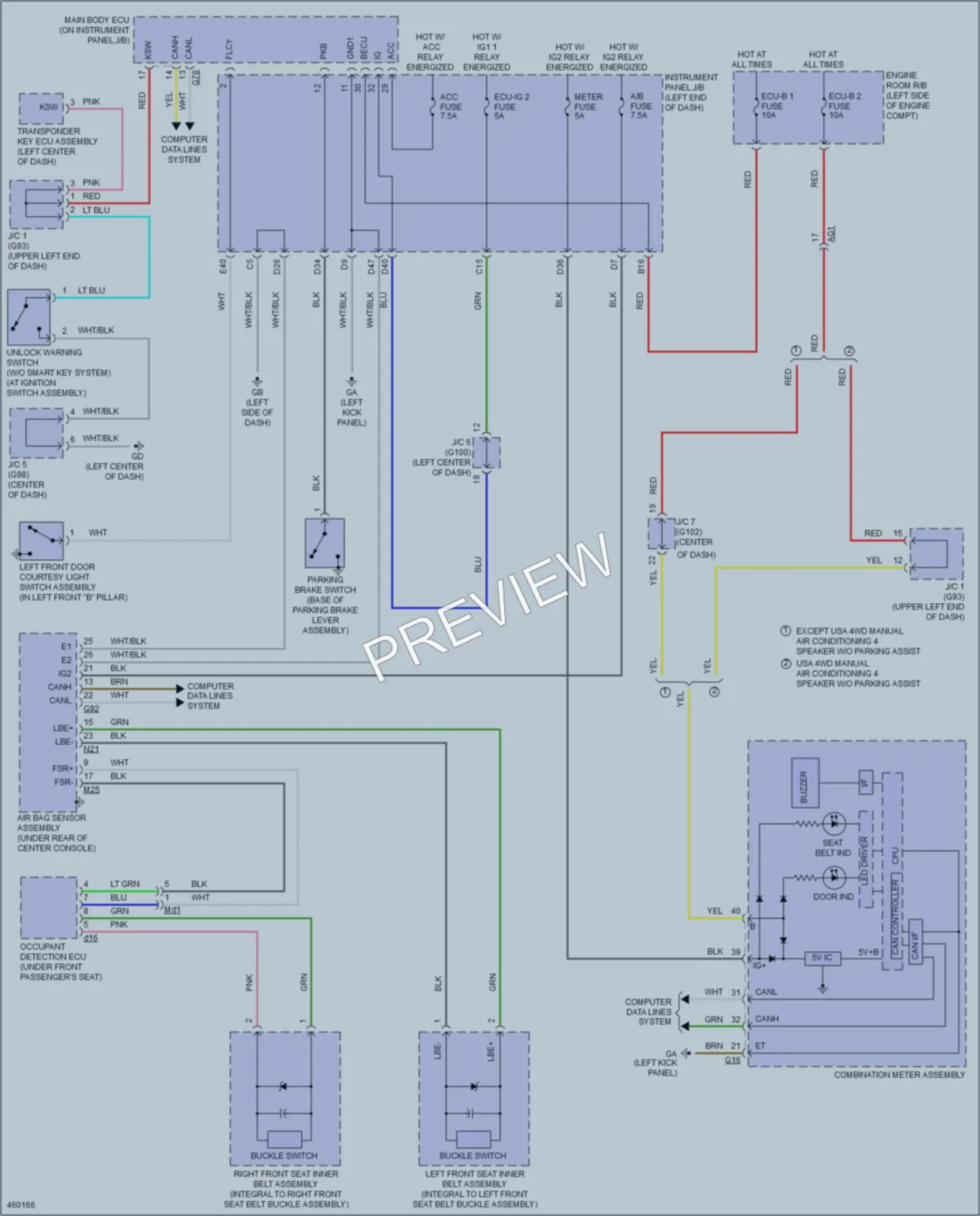 2015 Toyota RAV4 Warning Systems wiring diagram preview