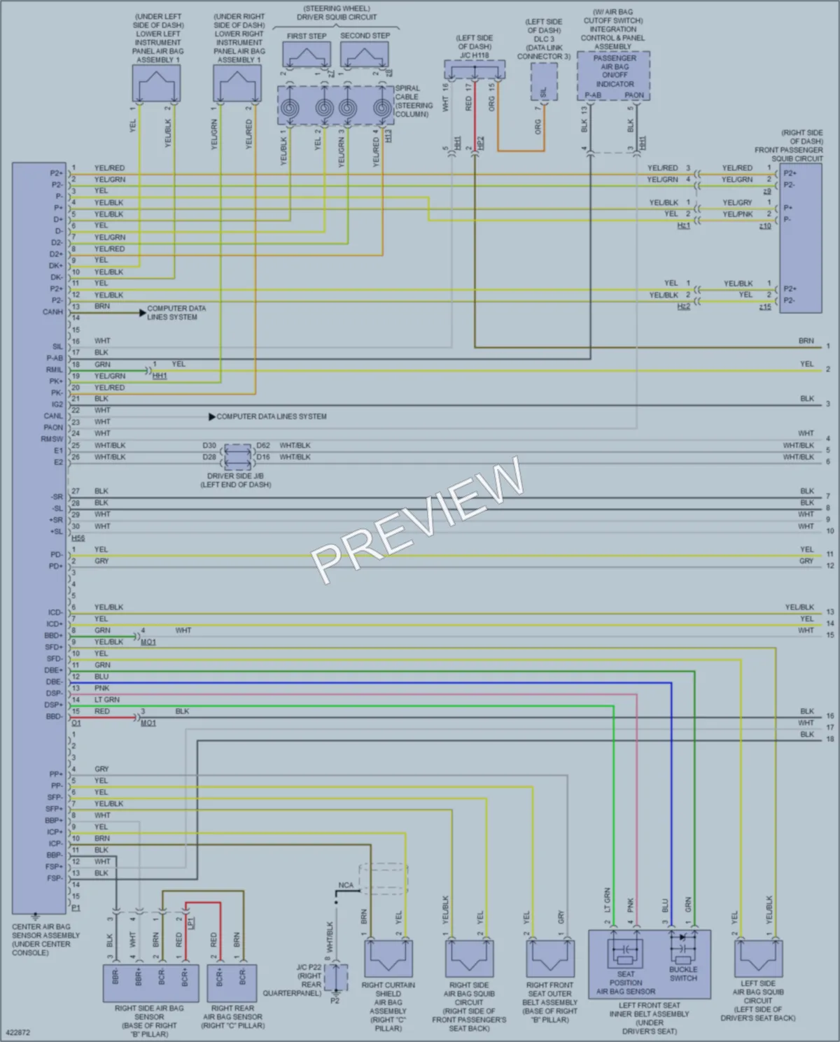 2015 Toyota Sequoia Supplemental Restraints wiring diagram preview