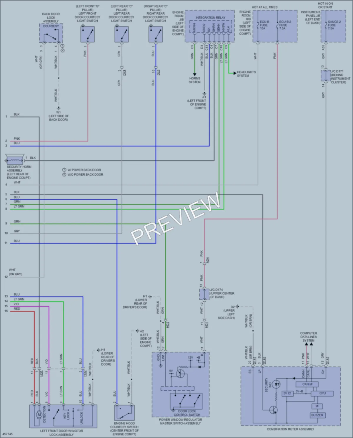 2015 Toyota Sienna Anti Theft wiring diagram preview