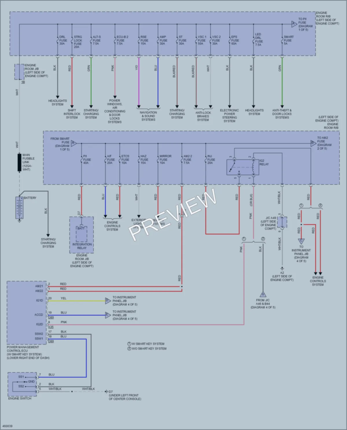 2015 Toyota Sienna Power Distribution wiring diagram preview
