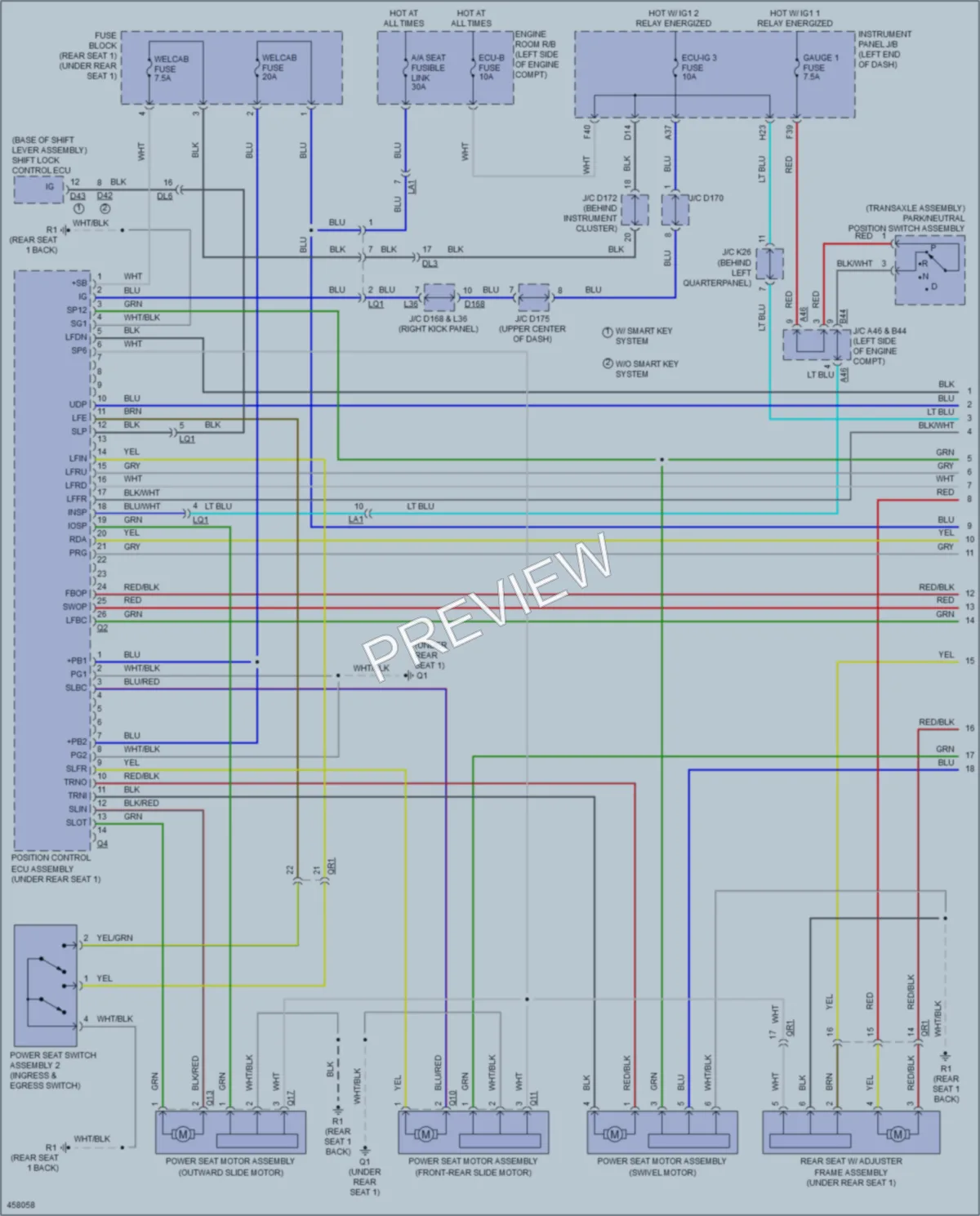 2015 Toyota Sienna Power Seats wiring diagram preview