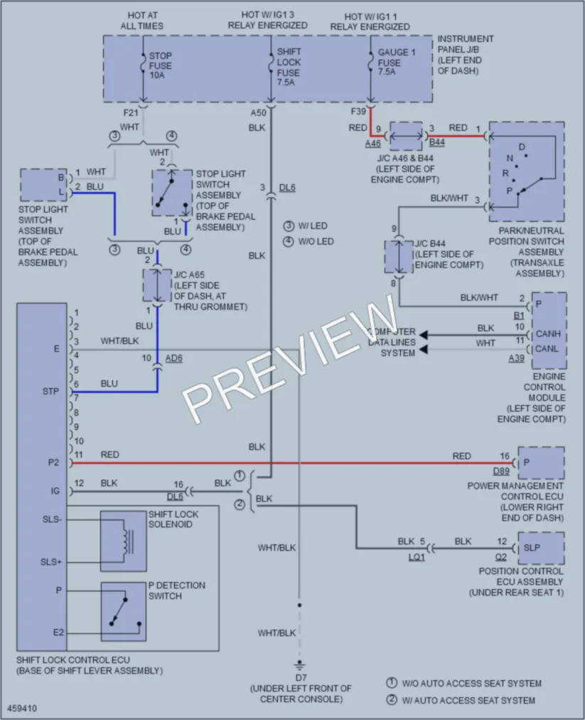2015 Toyota Sienna Shift Interlock wiring diagram preview