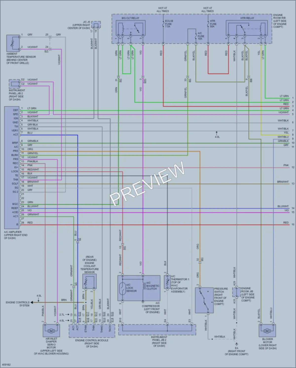 2015 Toyota Tacoma Air Conditioning wiring diagram preview
