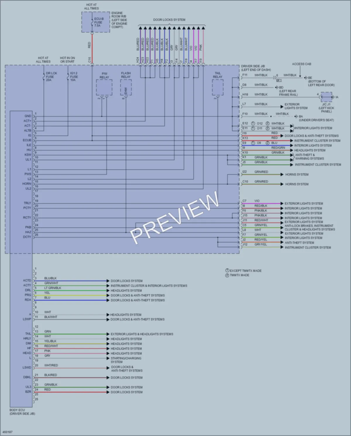 2015 Toyota Tacoma Body Control Modules wiring diagram preview