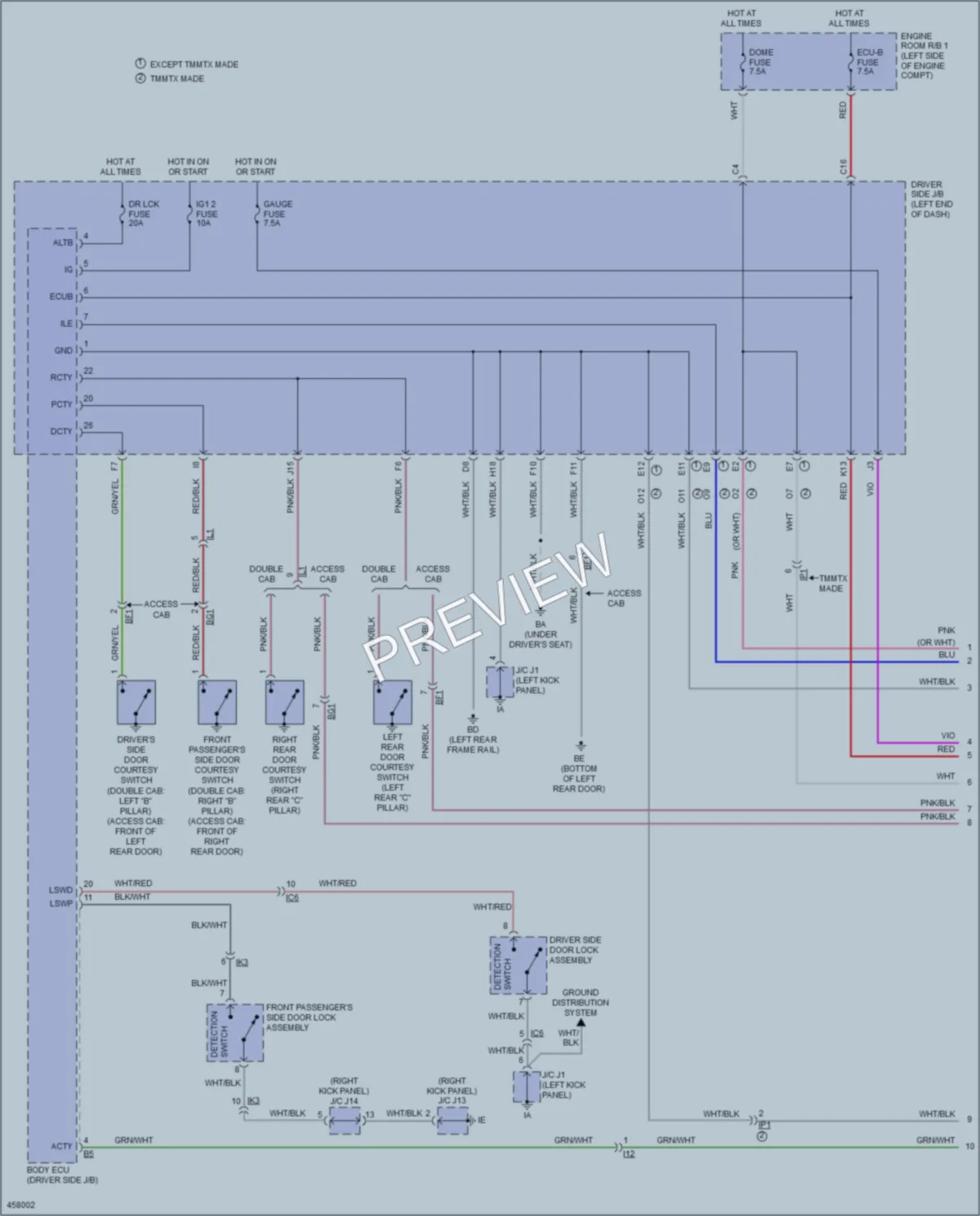 2015 Toyota Tacoma Interior Lights wiring diagram preview