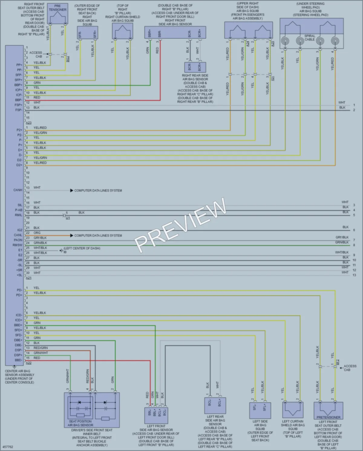 2015 Toyota Tacoma Supplemental Restraints wiring diagram preview