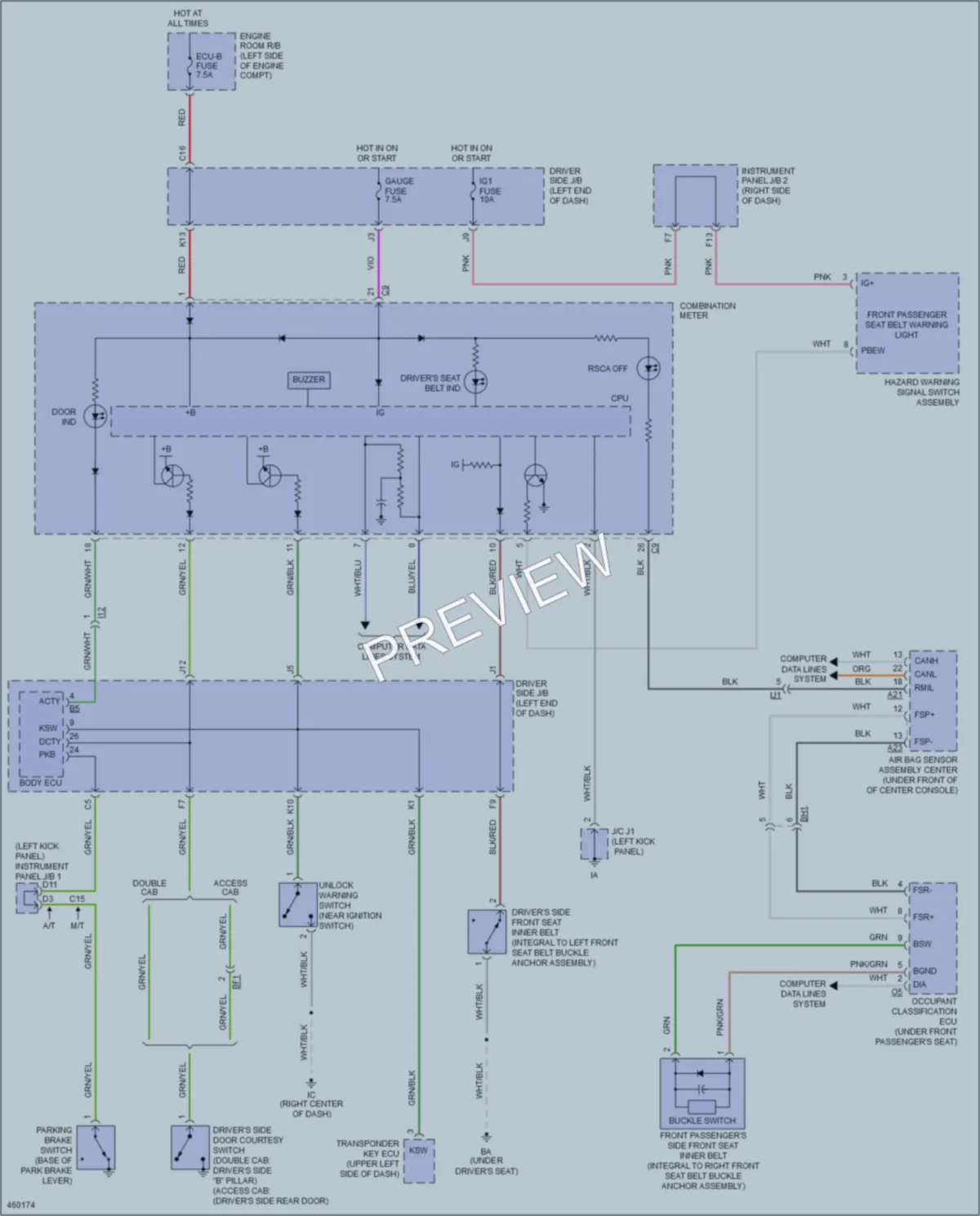 2015 Toyota Tacoma Warning Systems wiring diagram preview