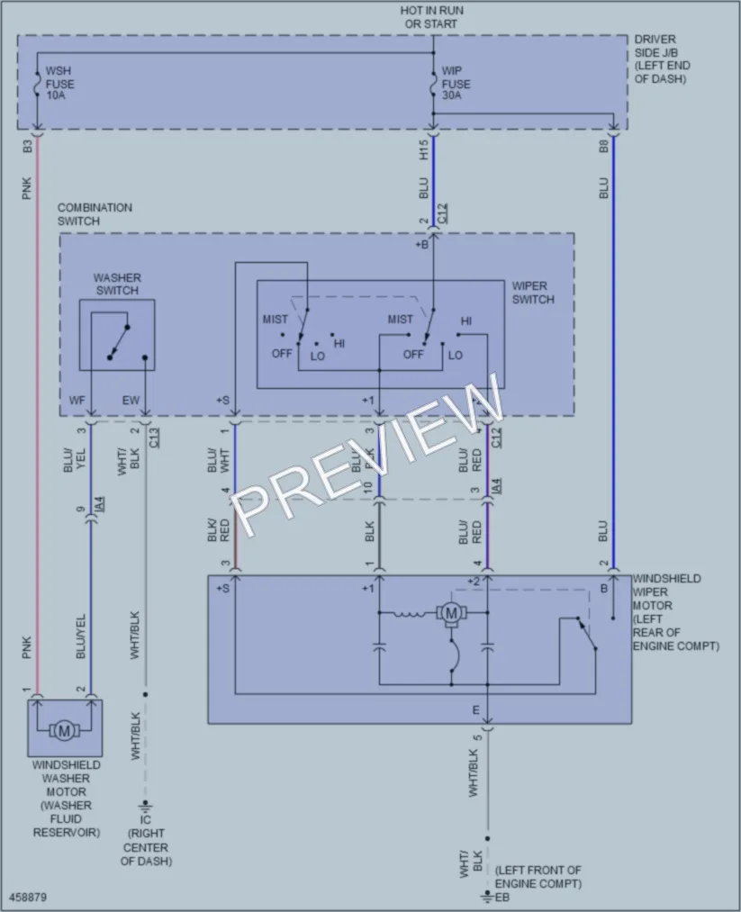 2015 Toyota Tacoma Wiper Washer wiring diagram preview