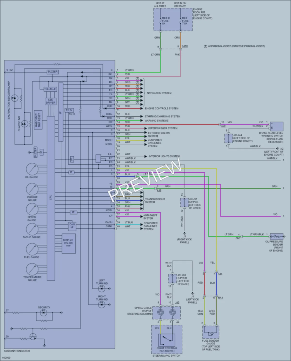 2015 Toyota Tundra Instrument Cluster wiring diagram preview