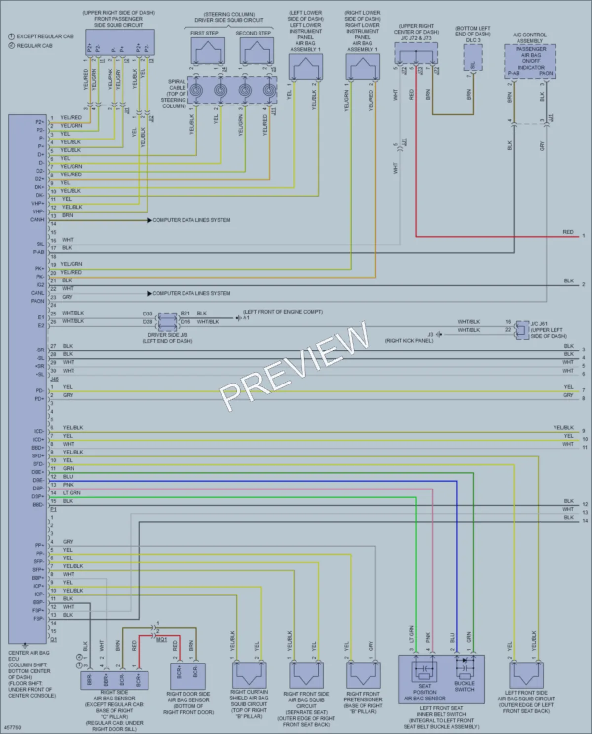 2015 Toyota Tundra Supplemental Restraints wiring diagram preview