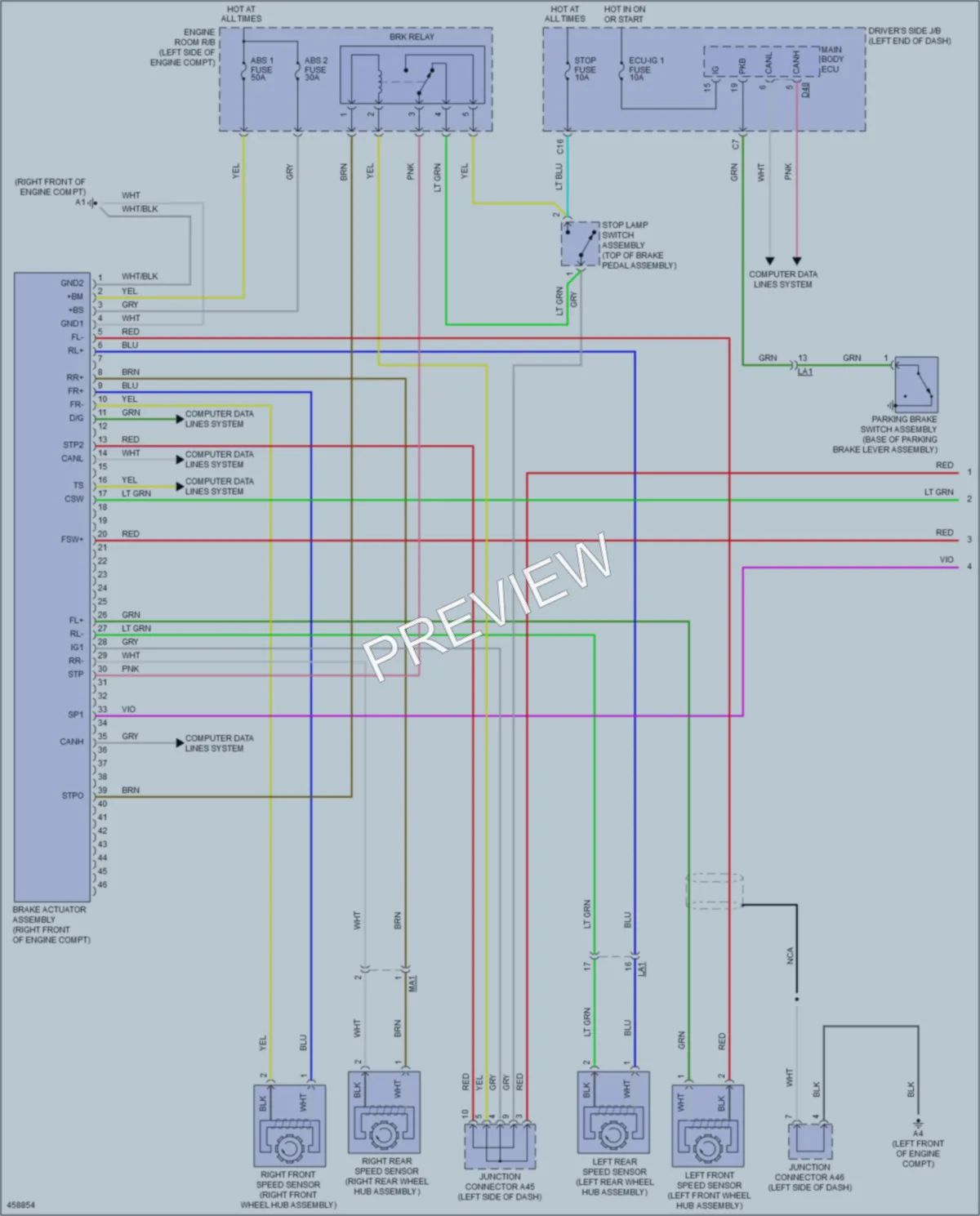 2015 Toyota Venza Anti Lock Brakes wiring diagram preview