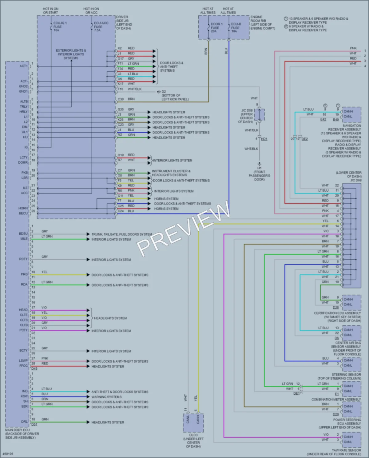 2015 Toyota Venza Body Control Modules wiring diagram preview