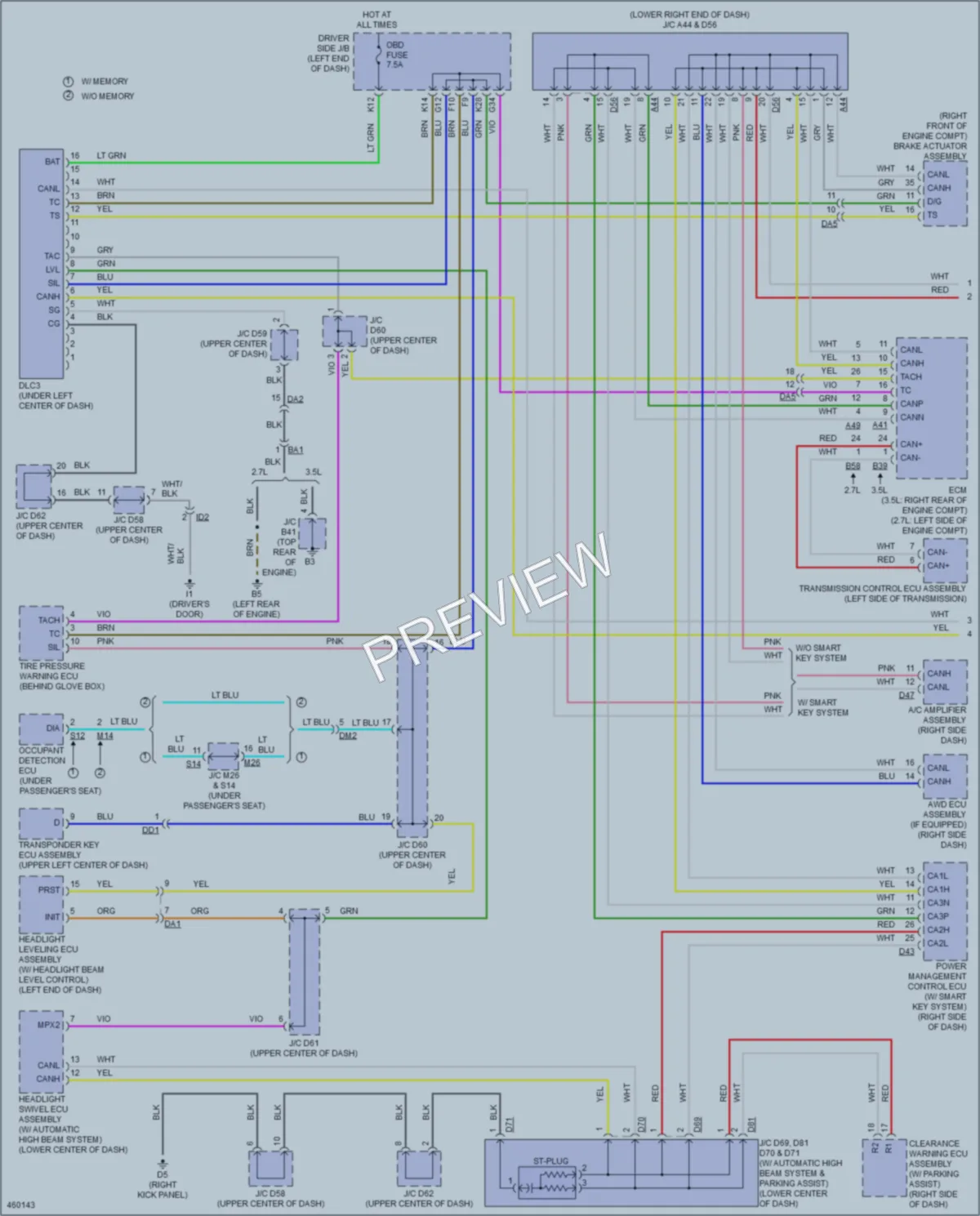 2015 Toyota Venza Computer Data Lines wiring diagram preview