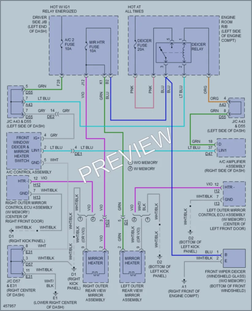 2015 Toyota Venza Defoggers wiring diagram preview