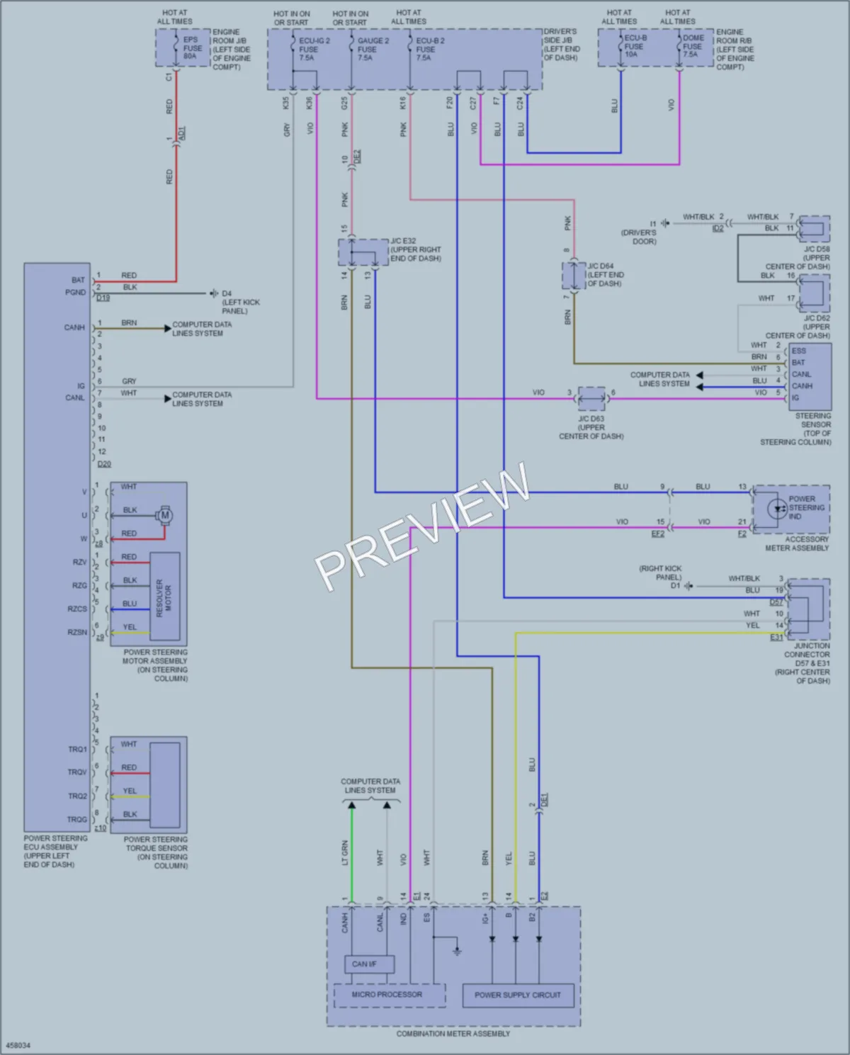 2015 Toyota Venza Electronic Power Steering wiring diagram preview