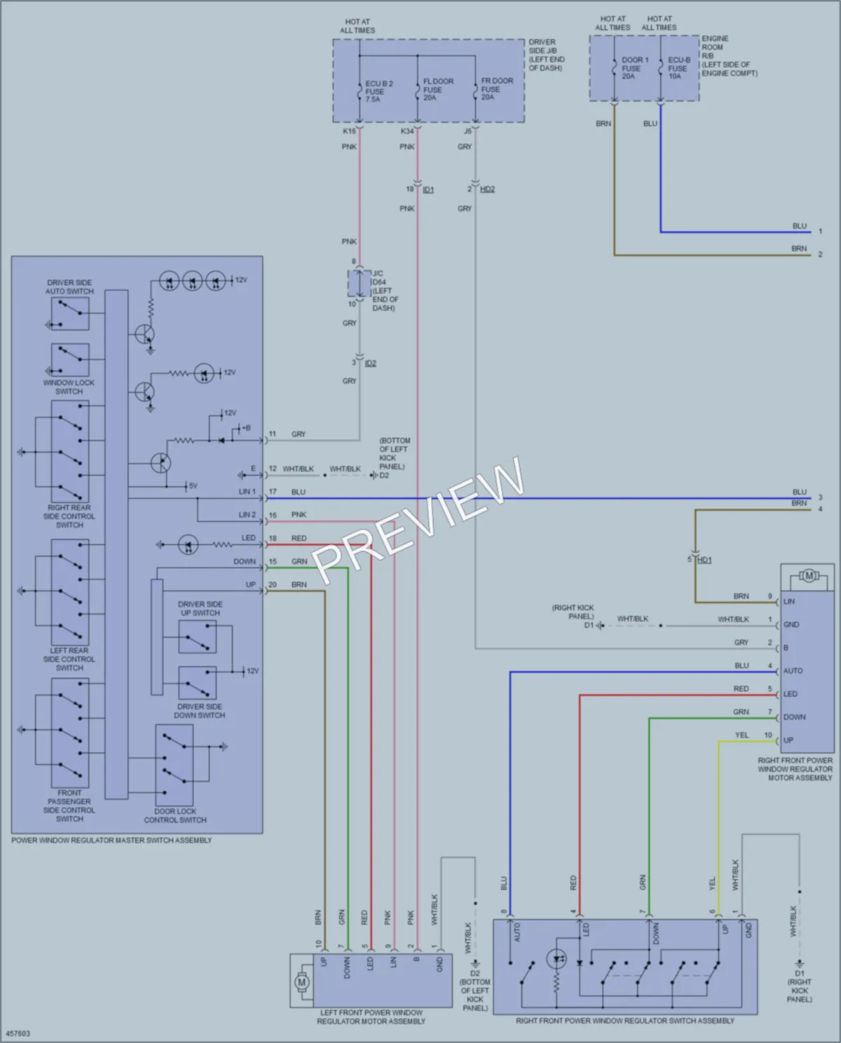 2015 Toyota Venza Power Windows wiring diagram preview