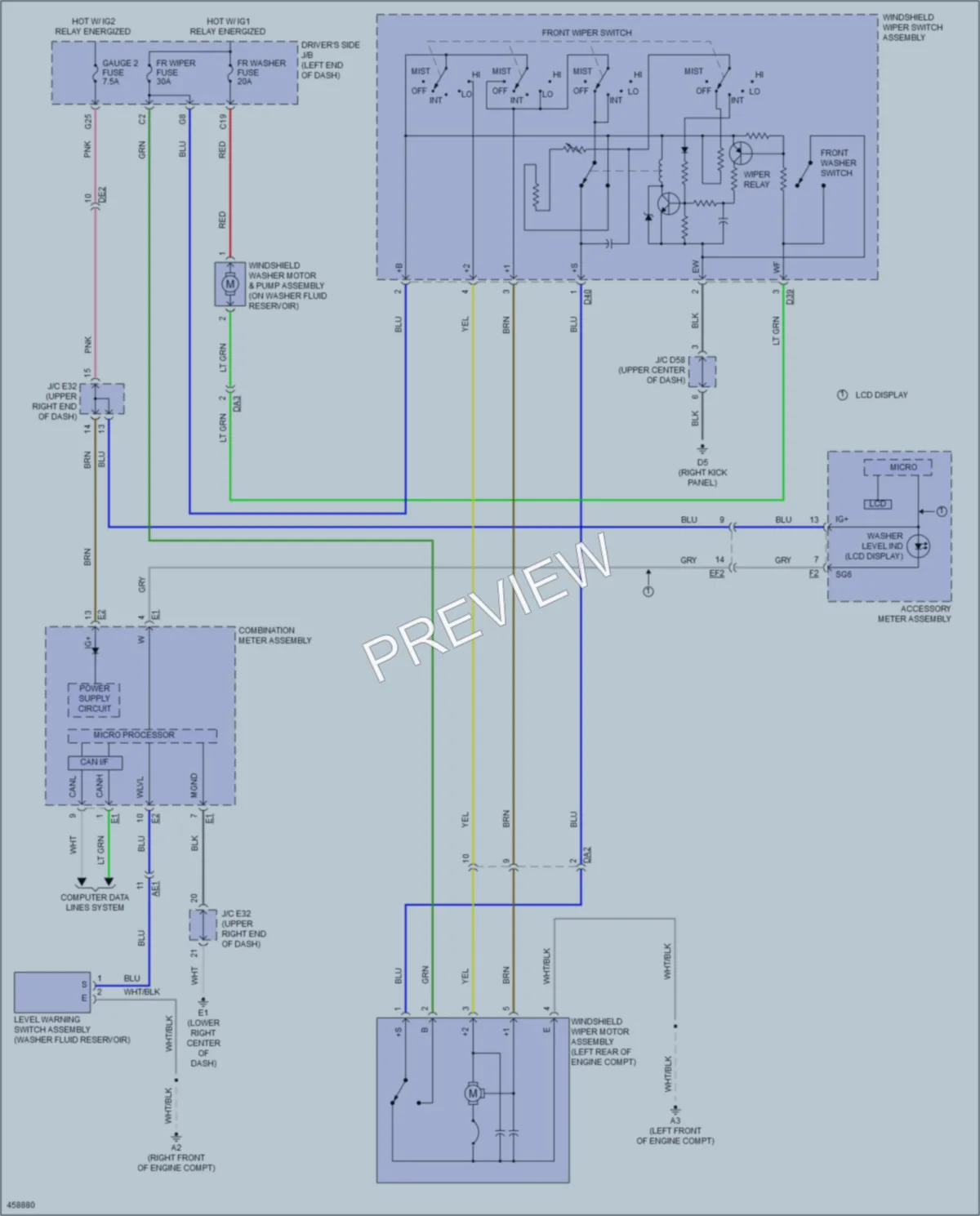 2015 Toyota Venza Wiper Washer wiring diagram preview