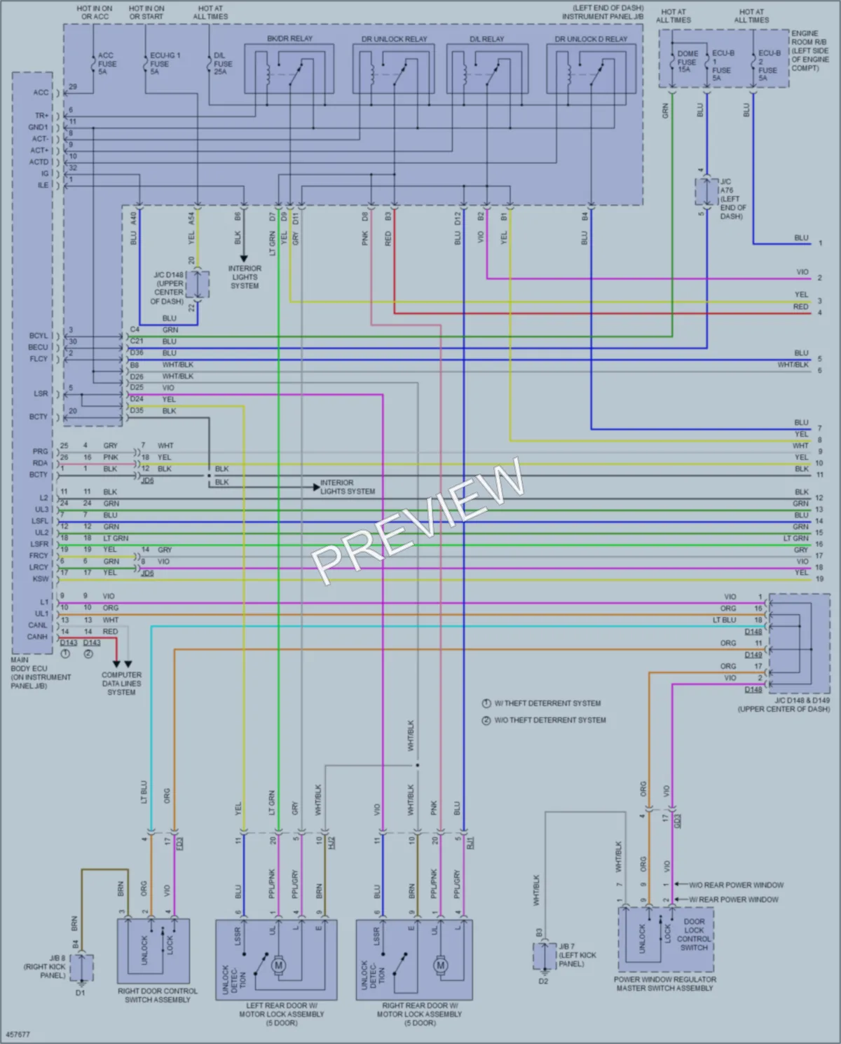 2015 Toyota Yaris Power Door Locks wiring diagram preview