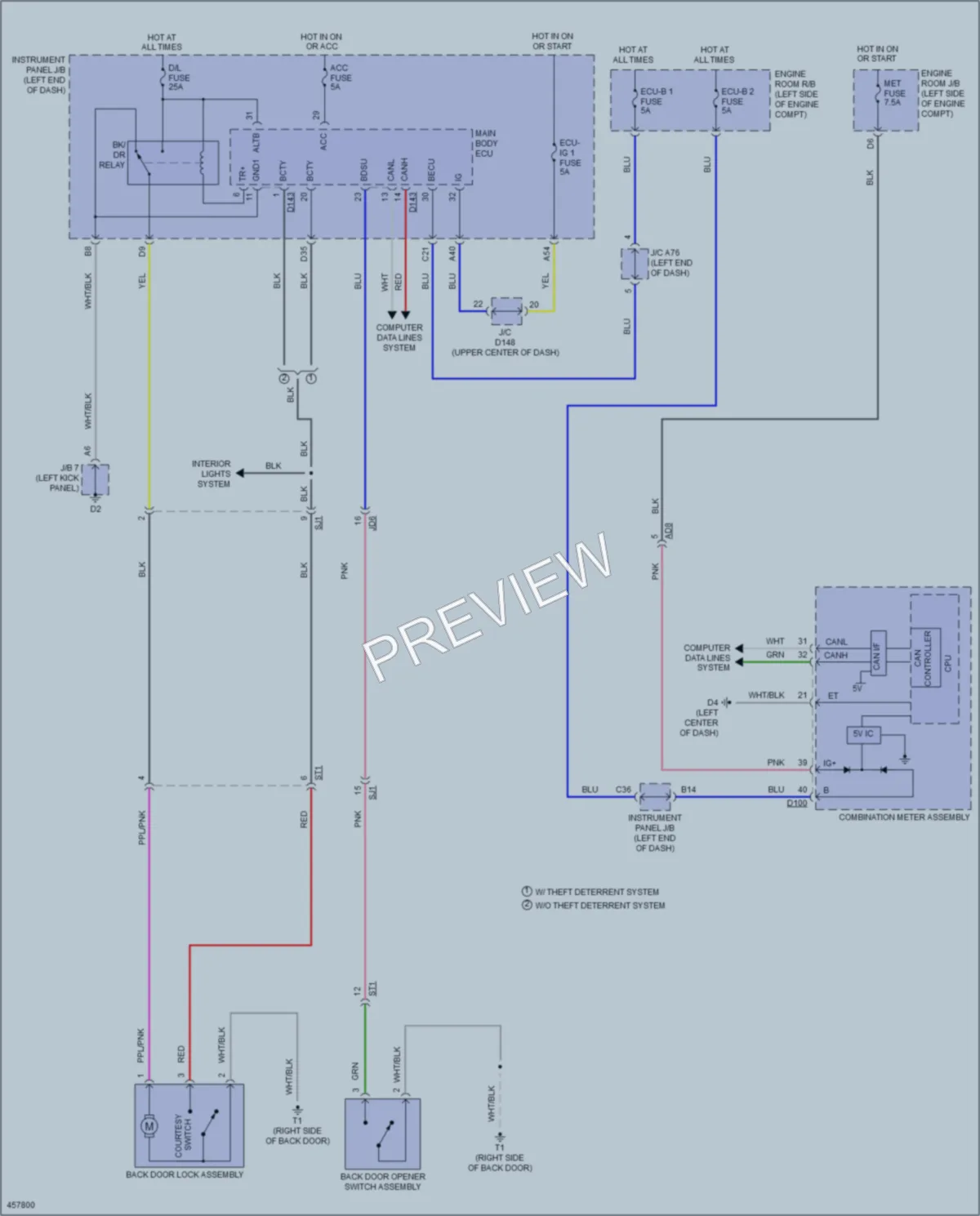 2015 Toyota Yaris Trunk Tailgate Fuel Door wiring diagram preview