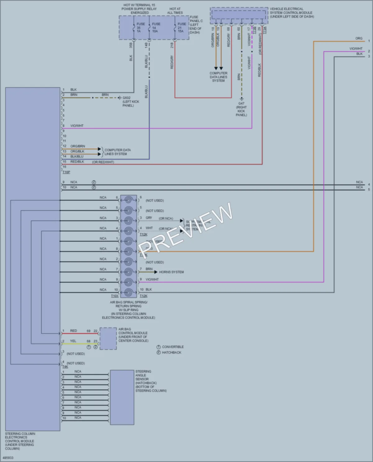 2015 Volkswagen Beetle Body Control Modules wiring diagram preview