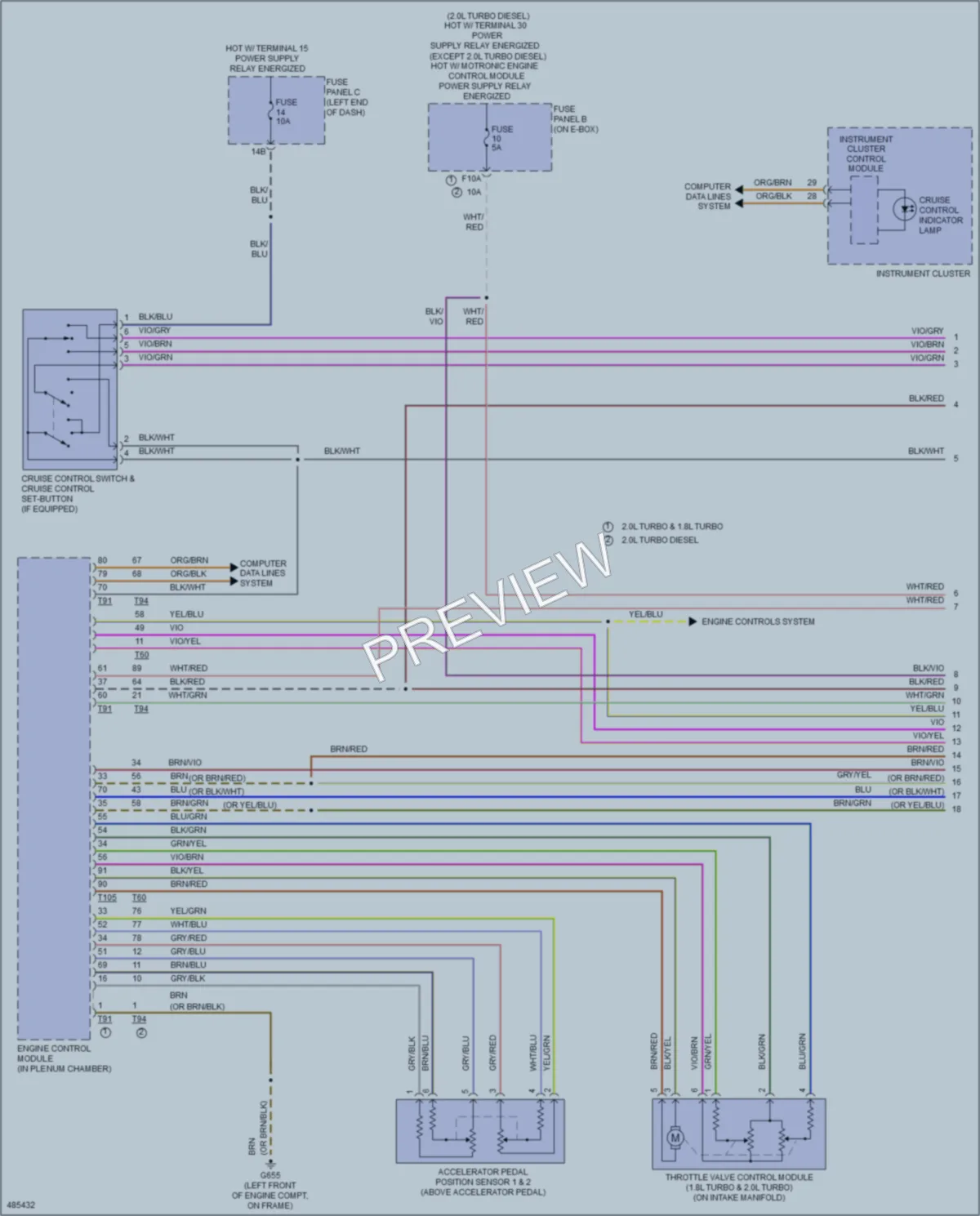 2015 Volkswagen Beetle Cruise Control wiring diagram preview