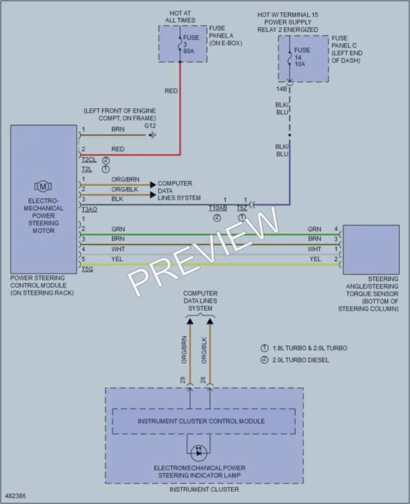 2015 Volkswagen Beetle Electronic Power Steering wiring diagram preview