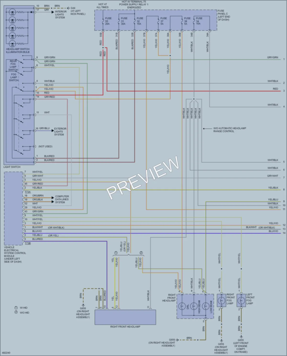 2015 Volkswagen Beetle Headlights wiring diagram preview