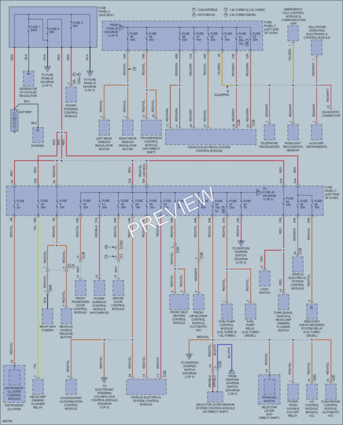 2015 Volkswagen Beetle Power Distribution wiring diagram preview