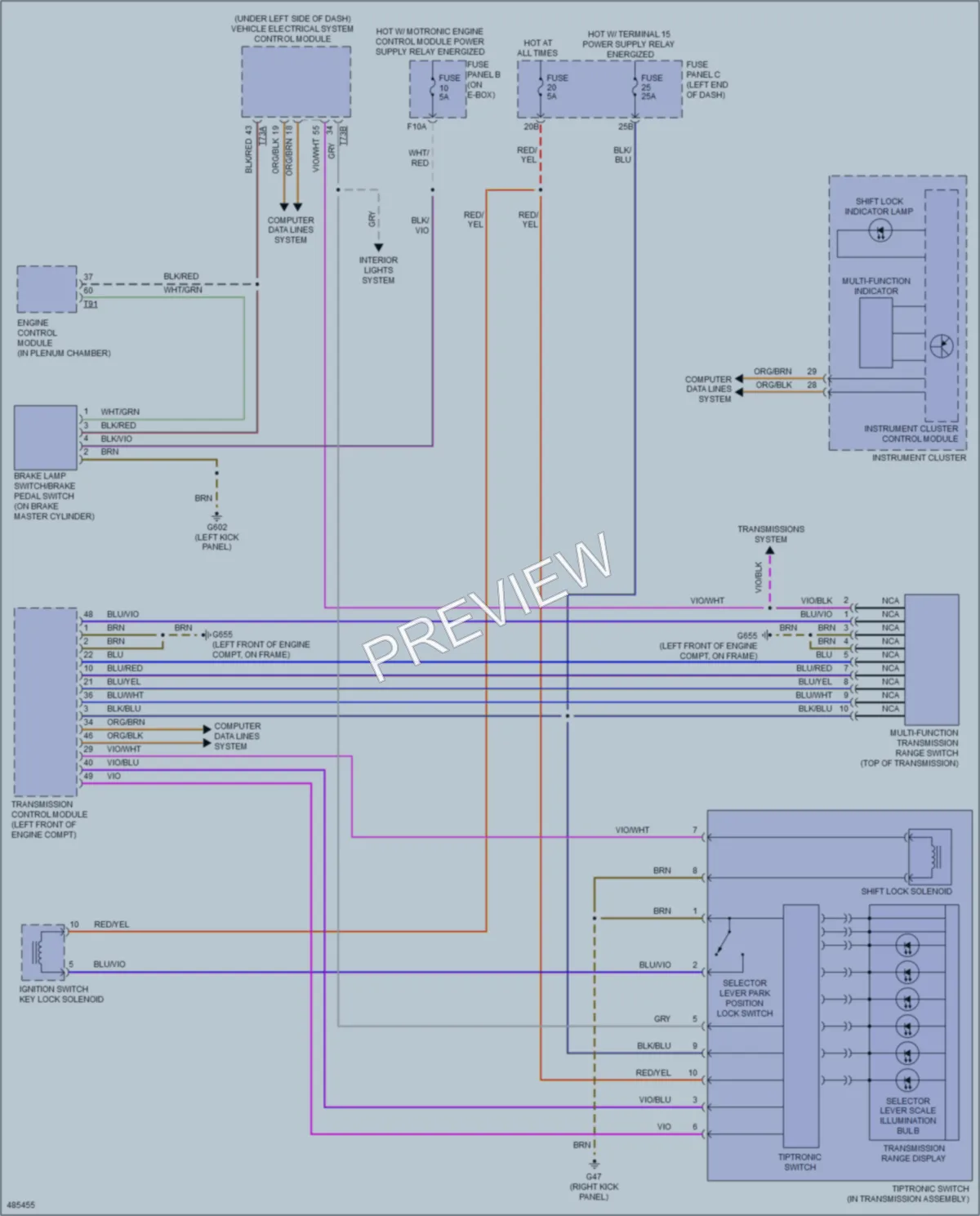 2015 Volkswagen Beetle Shift Interlock wiring diagram preview