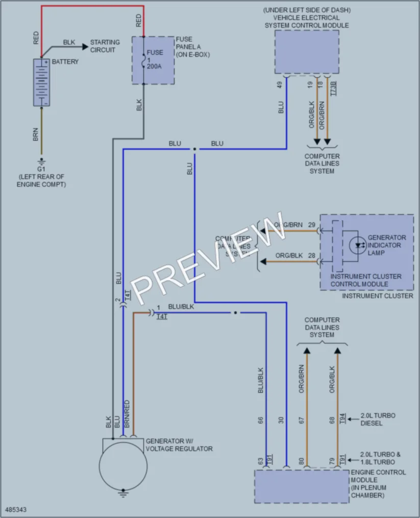2015 Volkswagen Beetle Starting Charging wiring diagram preview