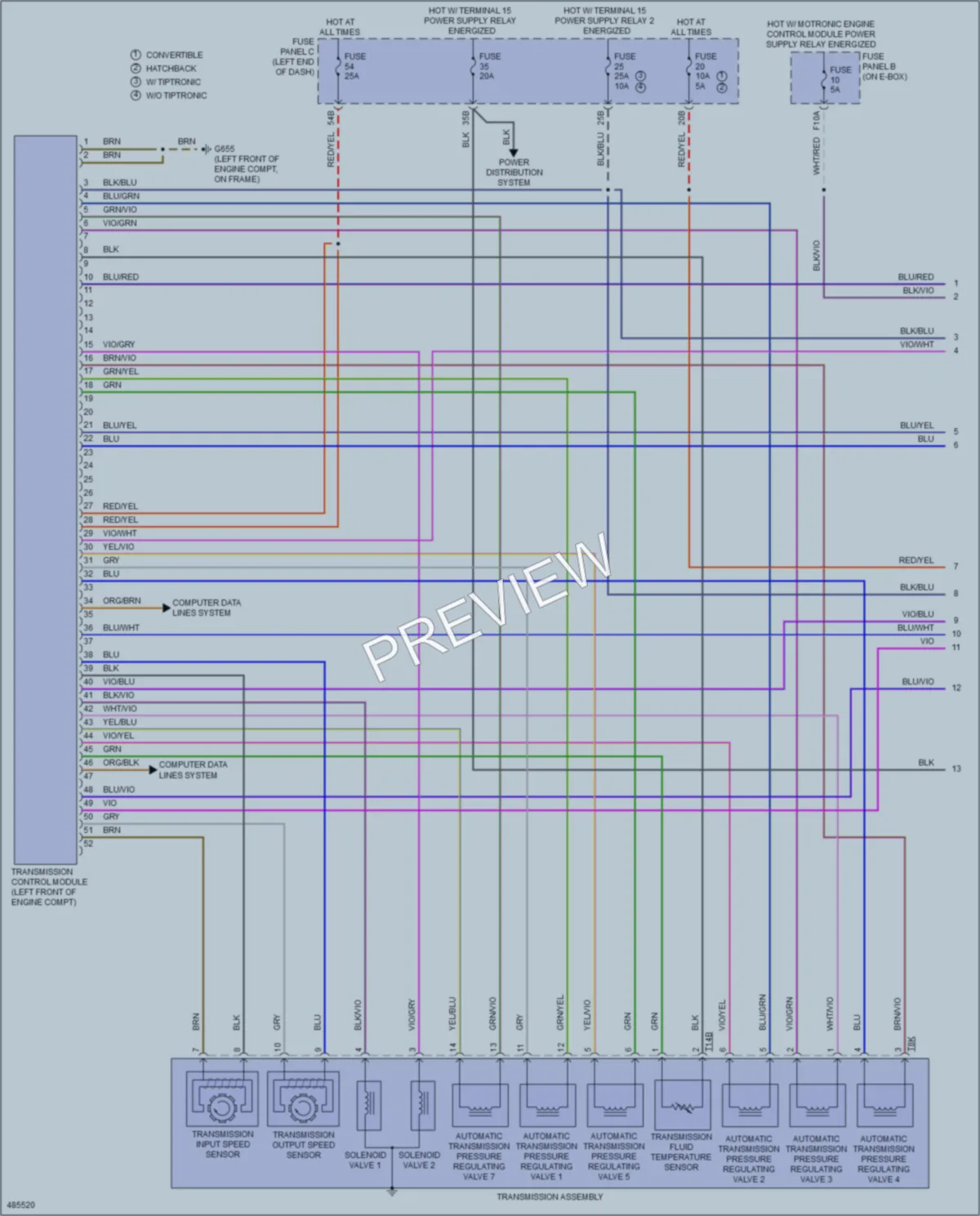 2015 Volkswagen Beetle Transmission wiring diagram preview