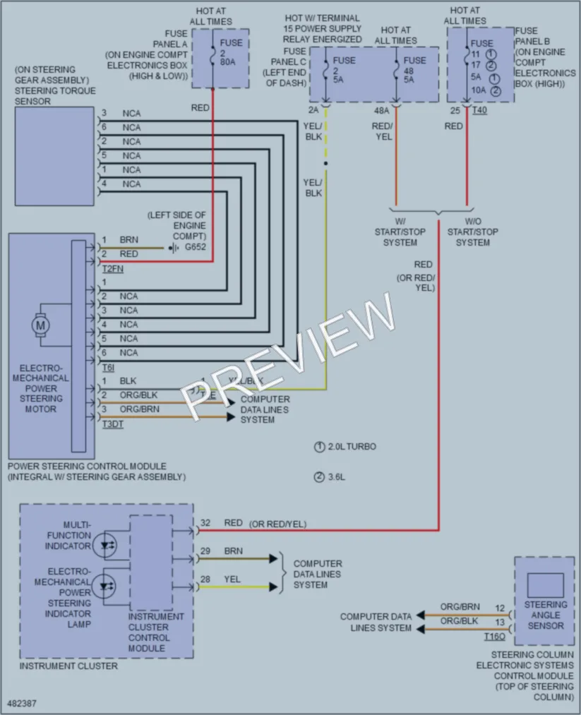 2015 Volkswagen CC Electronic Power Steering wiring diagram preview