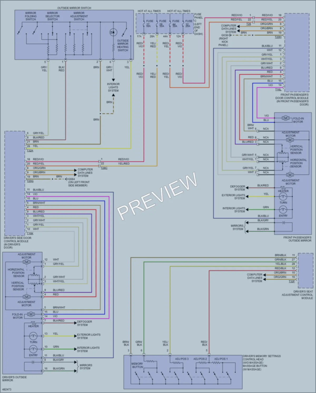2015 Volkswagen CC Memory Systems wiring diagram preview
