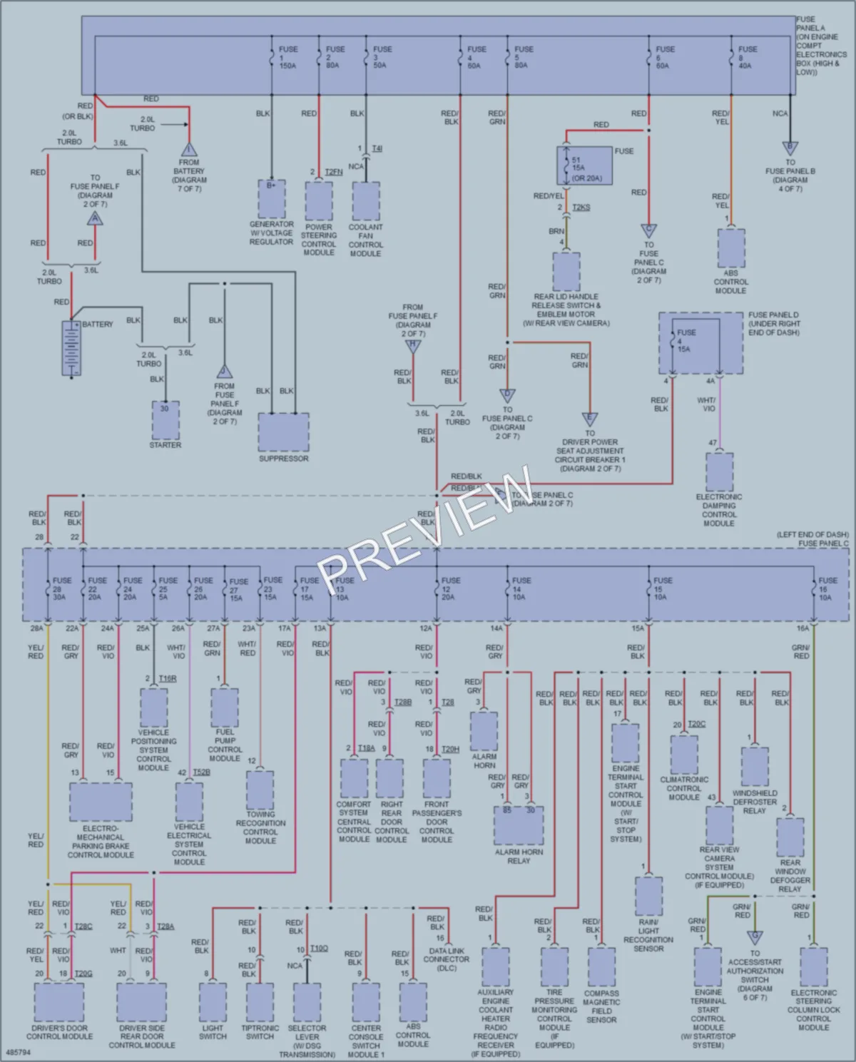 2015 Volkswagen CC Power Distribution wiring diagram preview