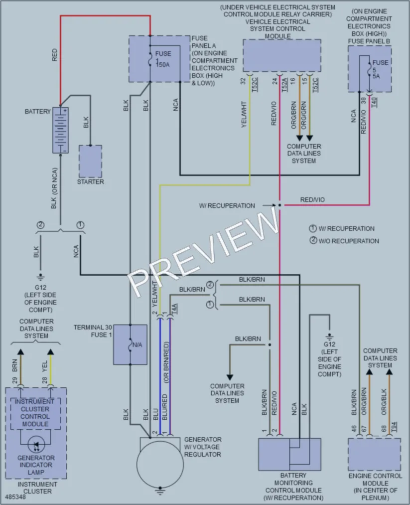 2015 Volkswagen CC Starting Charging wiring diagram preview