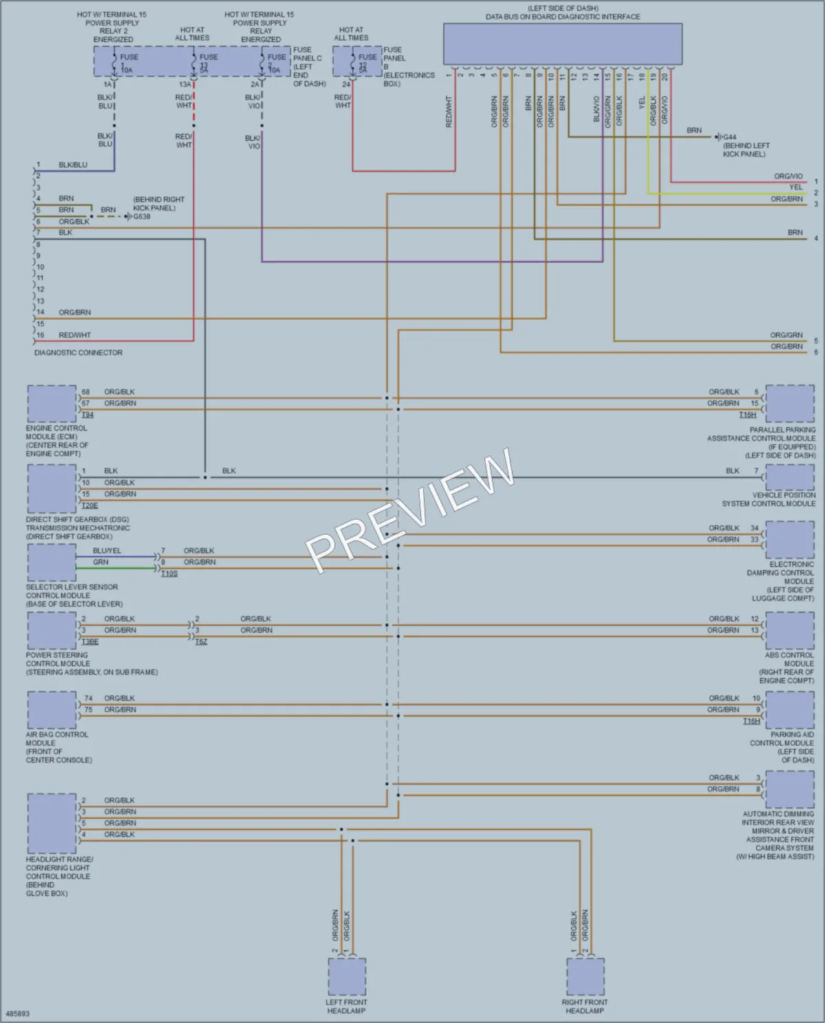 2015 Volkswagen Eos Computer Data Lines wiring diagram preview