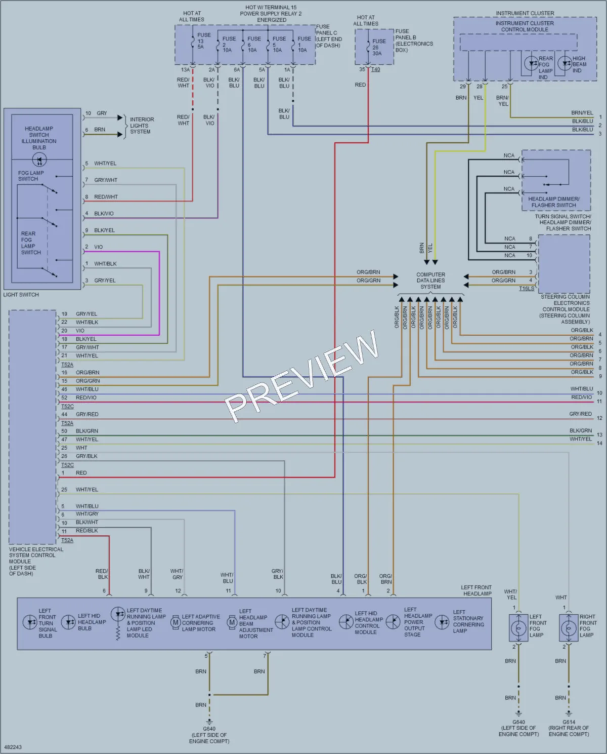 2015 Volkswagen Eos Headlights wiring diagram preview
