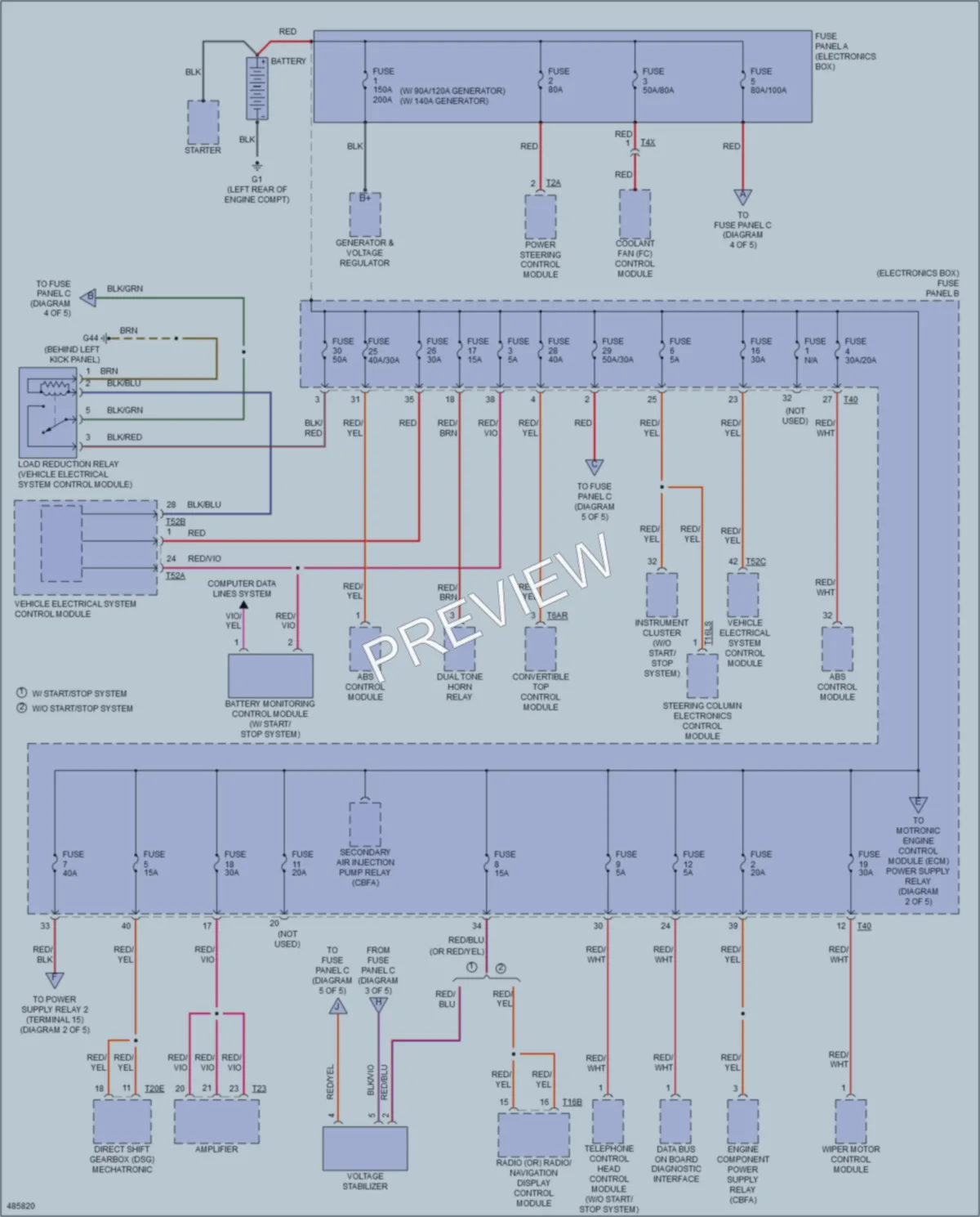 2015 Volkswagen Eos Power Distribution wiring diagram preview