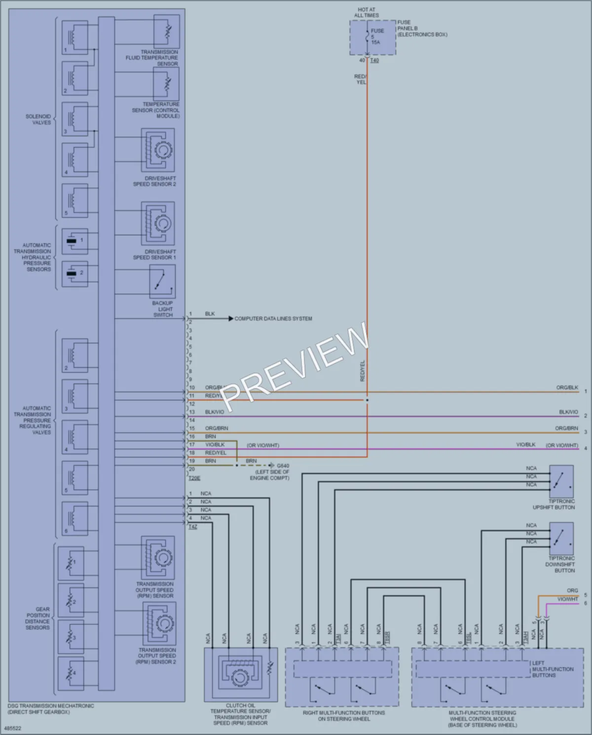 2015 Volkswagen Eos Transmission wiring diagram preview