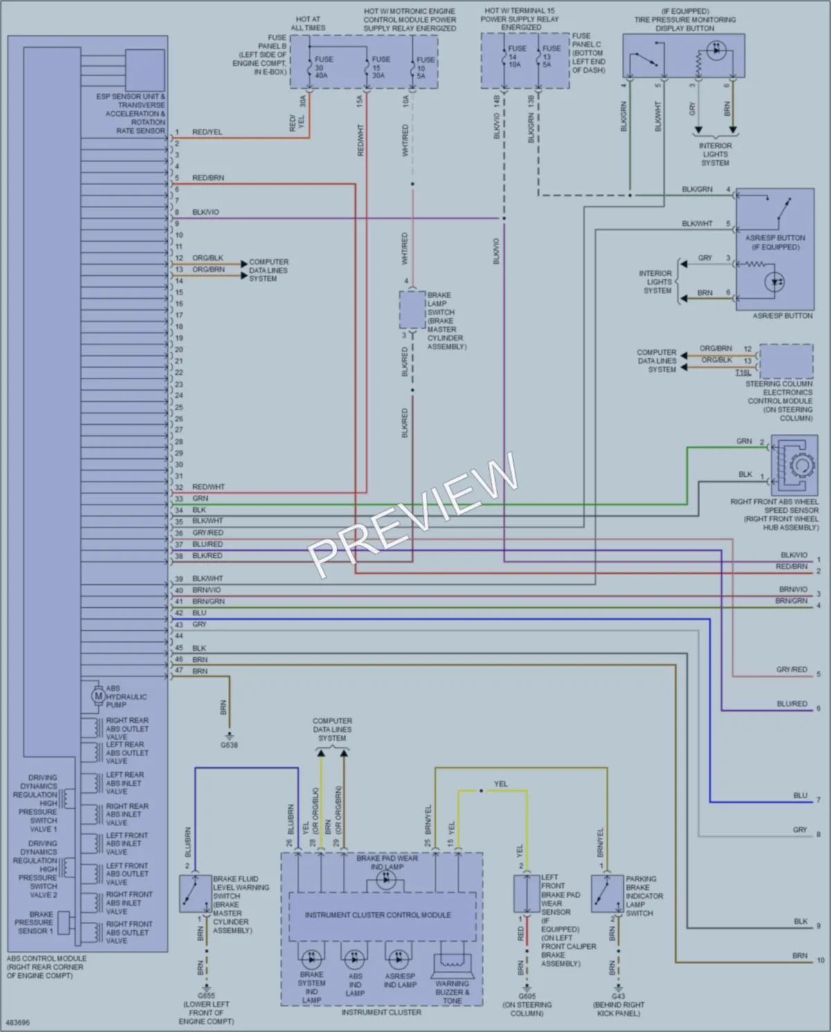 2015 Volkswagen 4D Sedan Anti Lock Brakes wiring diagram preview