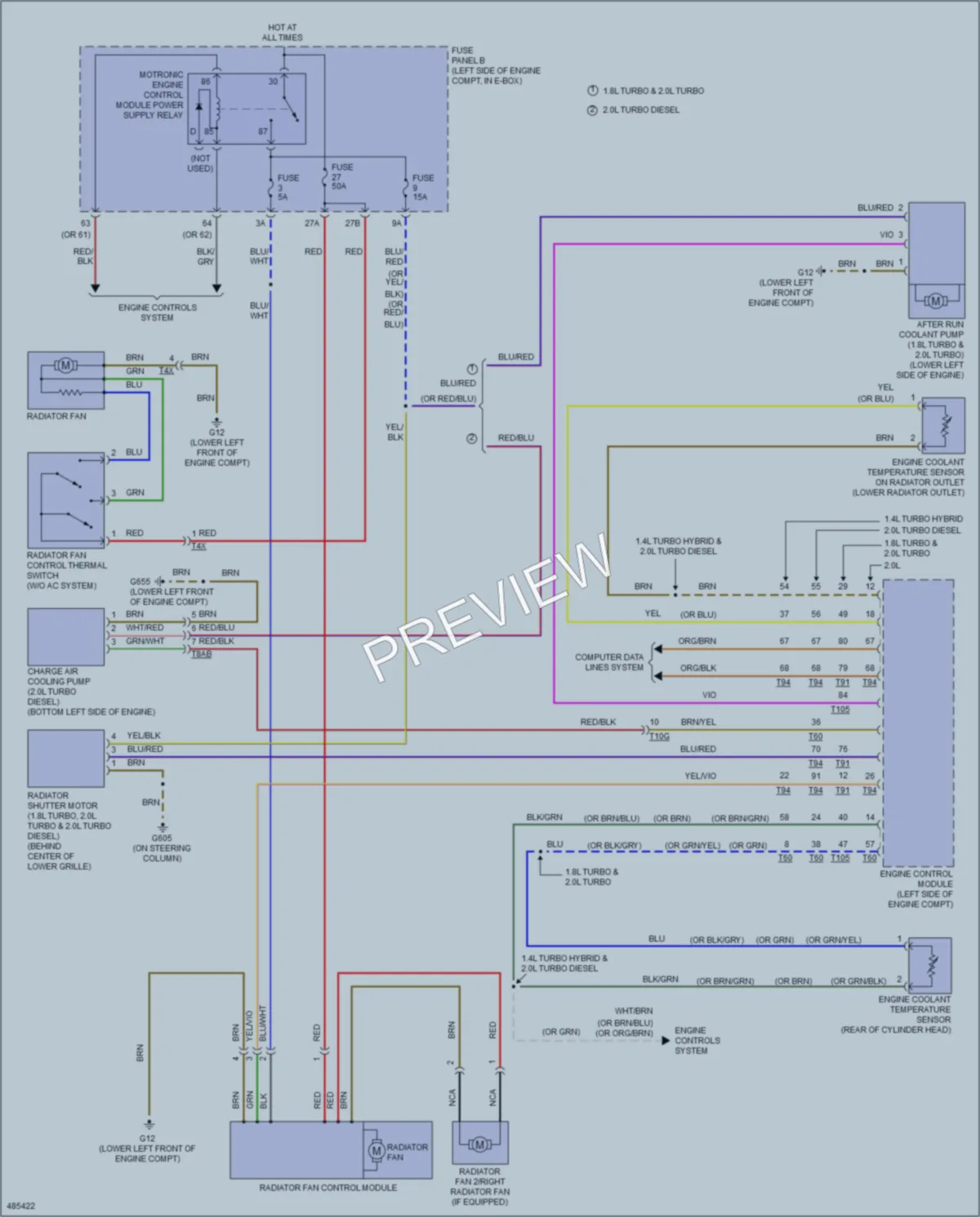 2015 Volkswagen 4D Sedan Cooling Fan wiring diagram preview