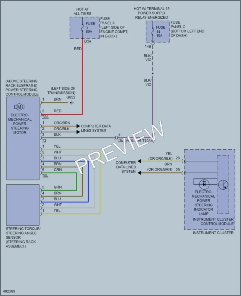 2015 Volkswagen 4D Sedan Electronic Power Steering wiring diagram preview