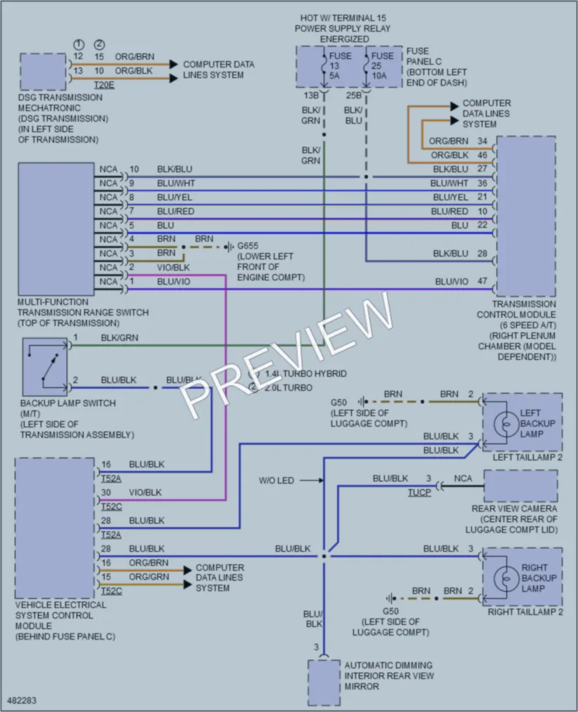 2015 Volkswagen 4D Sedan Exterior Lights wiring diagram preview