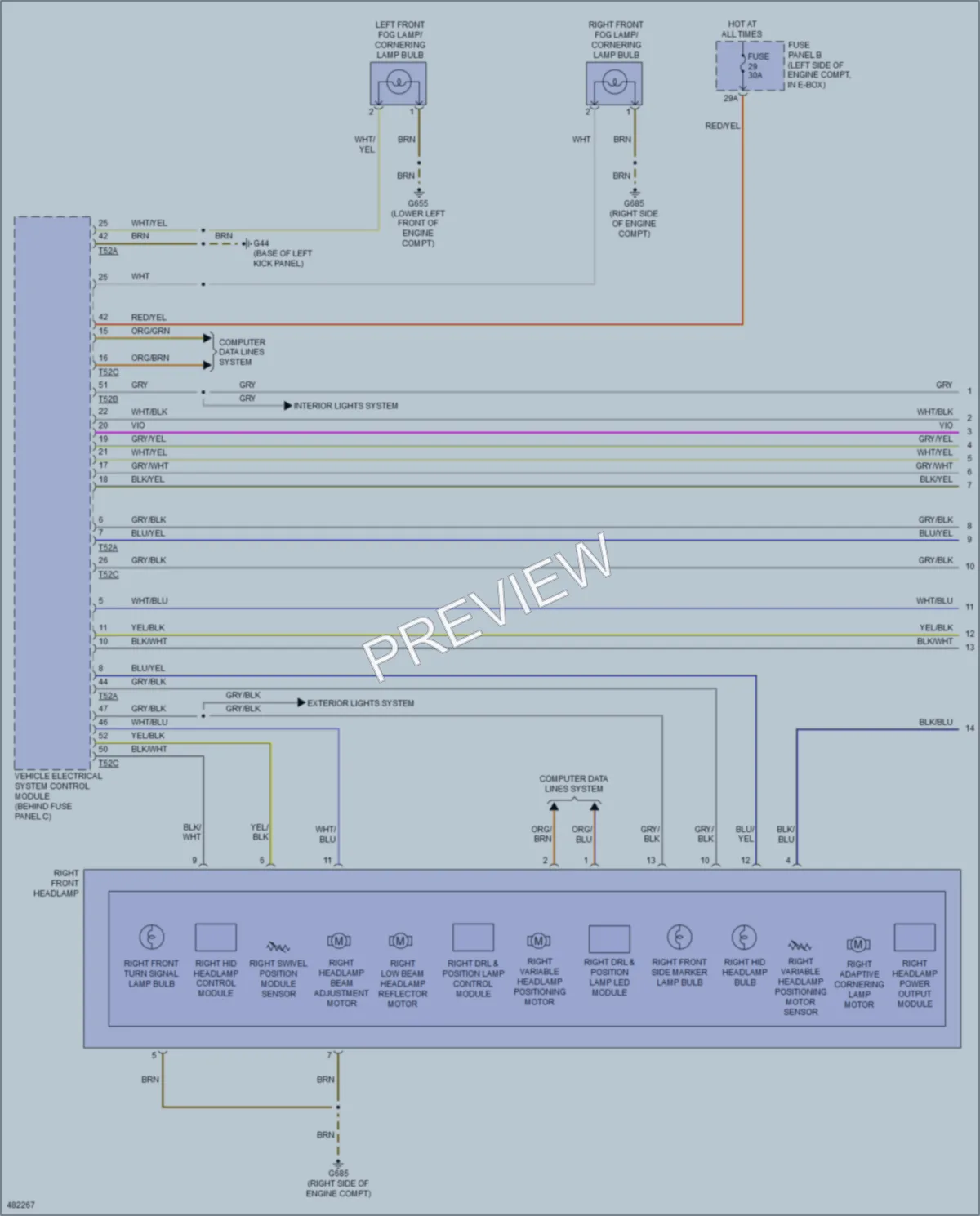 2015 Volkswagen 4D Sedan Headlights wiring diagram preview