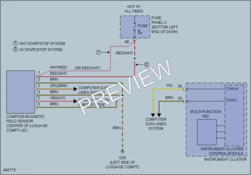 2015 Volkswagen 4D Sedan Instrument Cluster wiring diagram preview