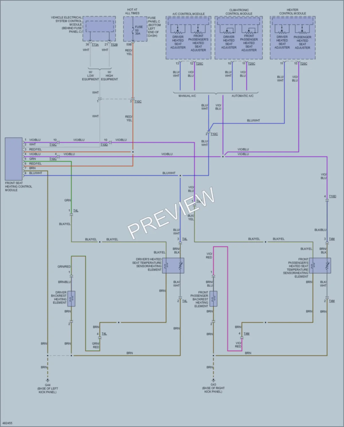 2015 Volkswagen 4D Sedan Power Seats wiring diagram preview