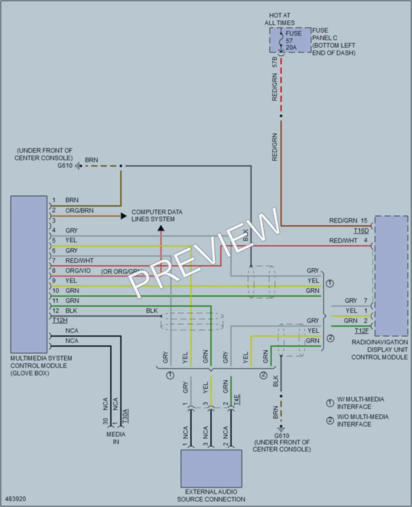 2015 Volkswagen 4D Sedan Radio wiring diagram preview