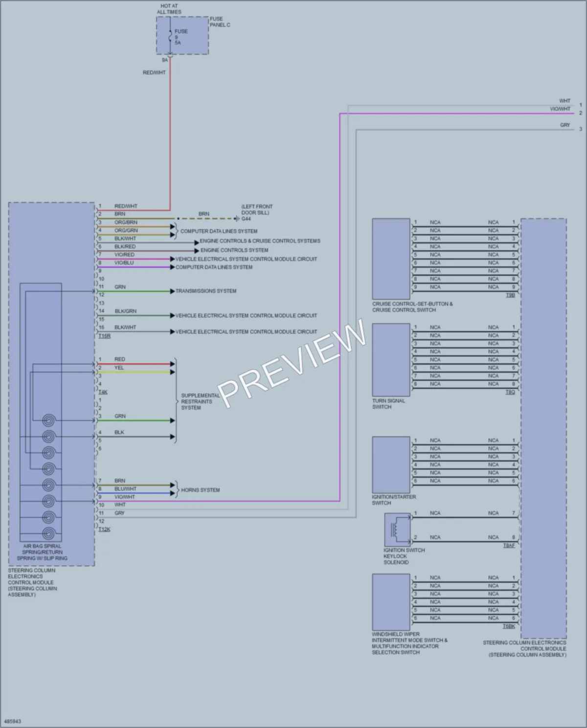 2015 Volkswagen Golf Body Control Modules wiring diagram preview