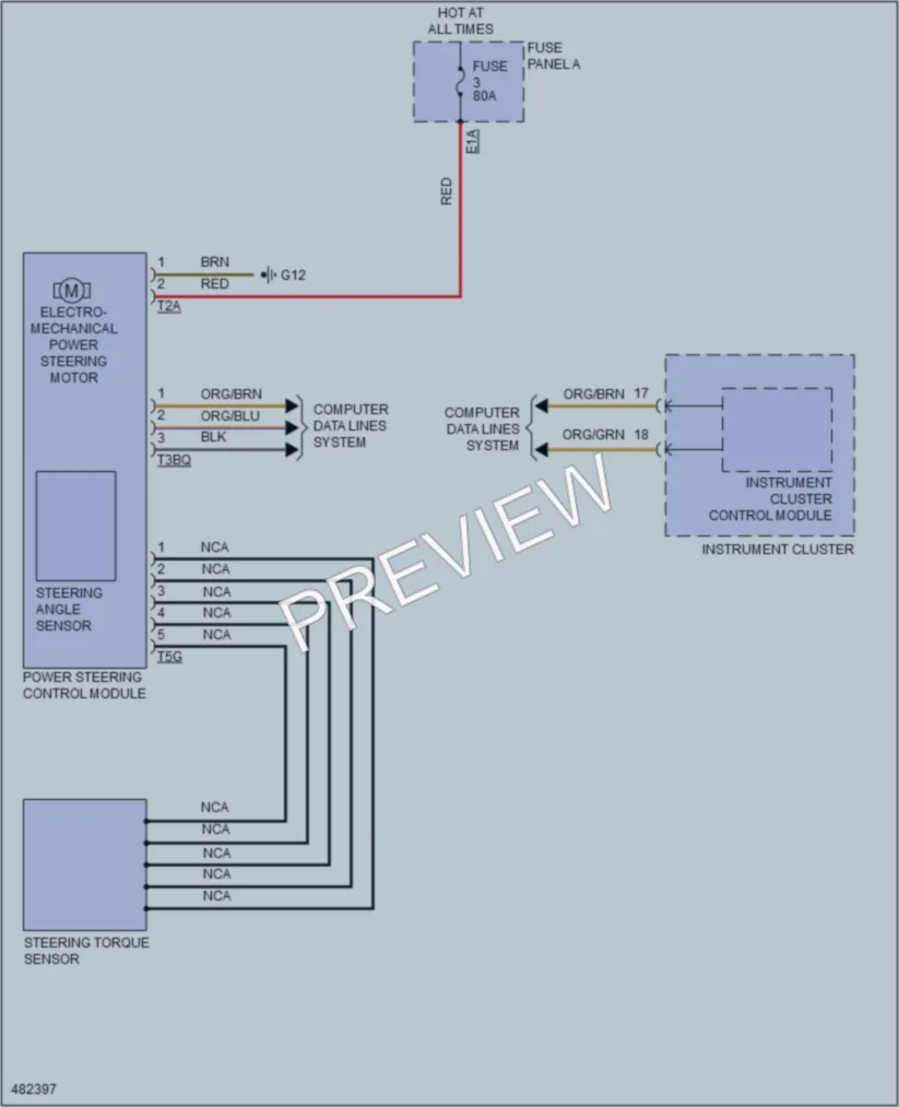 2015 Volkswagen Golf Electronic Power Steering wiring diagram preview